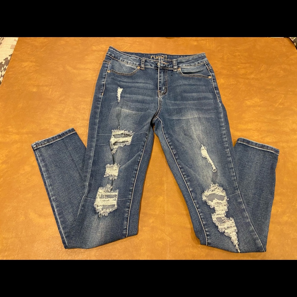 rue21 distressed high rise womens jeggings size 8